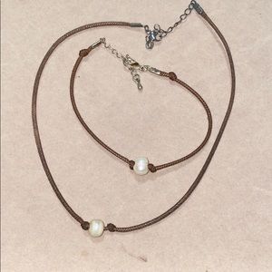 Pearl Necklace/Bracelet Set